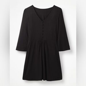 Boden Scarlett Jersey Tunic Dress Black V-Neck Fluted Sleeve 4